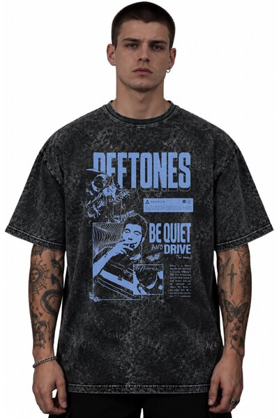 SEVBANO Μπλουζάκι Deftones Rock Metal Music Group με στάμπα Unisex Oversize V...