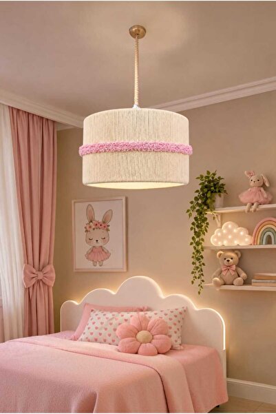 Elizim Home Lighting Bohem Modern Makrome Avize 25 cm – El Yapımı Yatak Odası...