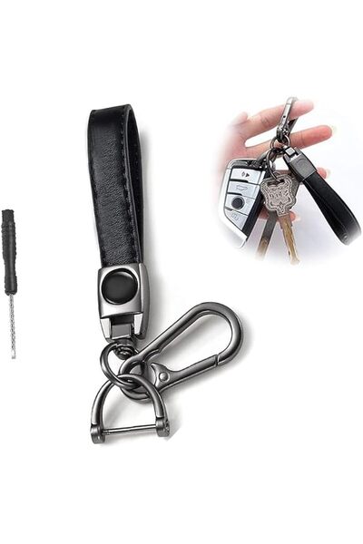 GENERAL 1 PCS Leather Car Keychain - Premium Keyring Compatible with Car Keyc...