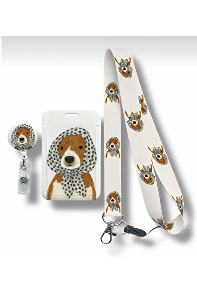 RoyalVance Puantiyeli Eşarplı Köpek Yoyo, Boyun Askı İpi ve Sürgülü Kartlık 3...