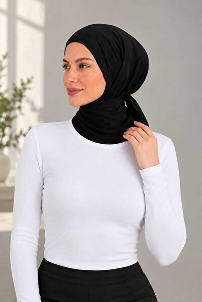 MODASFORM Kadın Tesettür Bone. Siyah Boyunluklu Spor Ve Günlük Kullanıma Uygu...