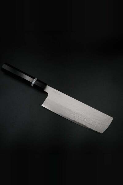Japon Şef Bıçağı - Nigara Hamono VG XEOS Nakiri - Tsuchime Damascus 180mm