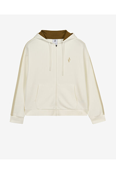 SKECHERS W LW Stripe Zip Hoodie Sweatshirt Kadın Beyaz Sweatshirt S2620121-3855