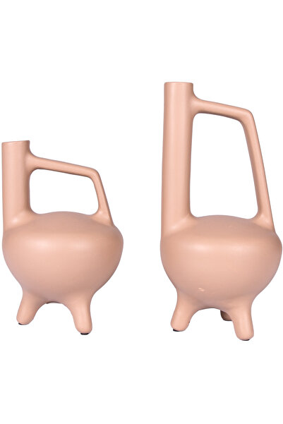 Herdekora Vază decorativă Angora Test Set de 2 cafea deschisă la culoare
