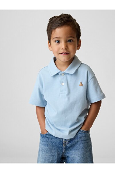 GAP Erkek Bebek Açık Mavi Boxy Polo T-Shirt