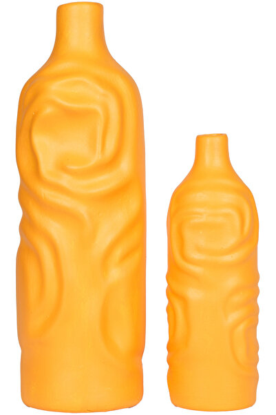 Herdekora Set de 2 vaze decorative din ceramică, portocalii
