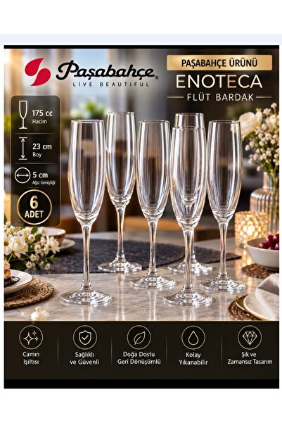 Paşabahçe 44688 Enoteca Şampanya Kadehi 6lı 175 cc Hacim 23 cm boyu ürünü