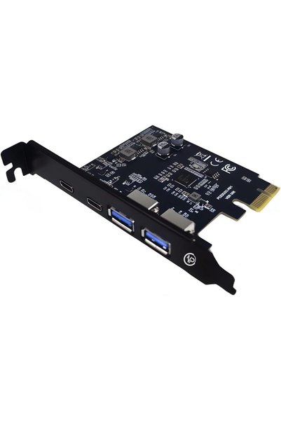 LEXROO 2AC 4 Portlu 2x Type-C ve 2x USB 3.0 (USB 3.2 Gen1) 5Gbps PCI-E Genişletme Kartı