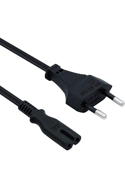 NO BRAND PS3 / PS4 / PS5 / XBox Series S-X Uyumlu Güç Kablosu 1.5 Metre 2Pin Güç Kablosu Projeksiyon - Monitö