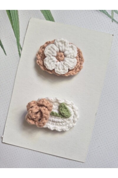 Hand Mother's Since 2024 Floral Elegance, Non-Slip 2-Piece Baby Hair Clips, S...