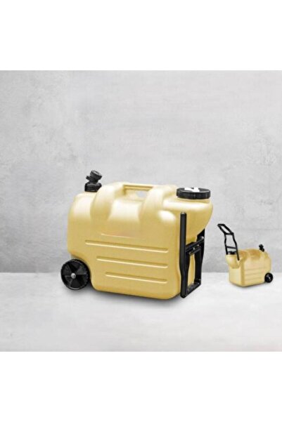 Tradeo Portable 7.4 Gal Wheeled Water Container with Tap & Pull Handle for Ou...
