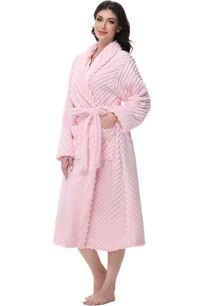 Yurhap Premium Robes for Women - Super Soft Cozy Fleece Womens Robe Plush Lon...