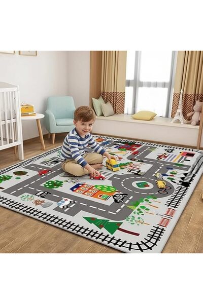 Vinnatsu Kids Road Traffic Educational Carpet, Town City Car Roads for Floor ...
