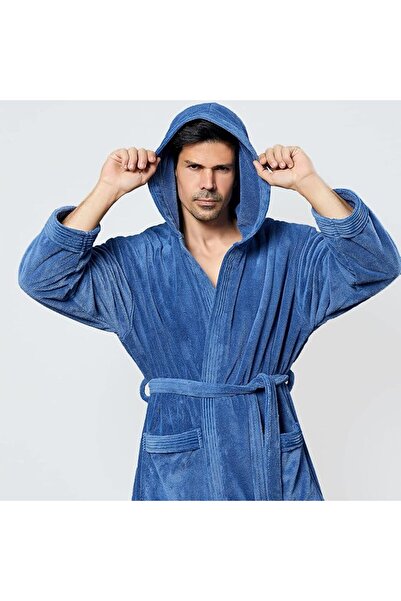 REEFI Modern Hooded Coral Fleece Bathrobe, Multiple Colors and Sizes