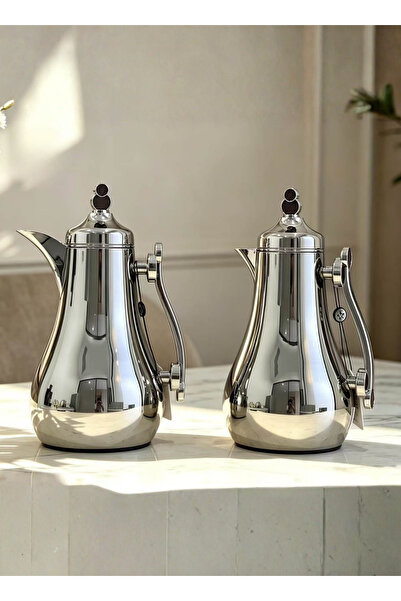 ALQANNAS Trams Set for Tea and Coffee, 2 Pieces, Stainless Steel, 1 Liter Cap...