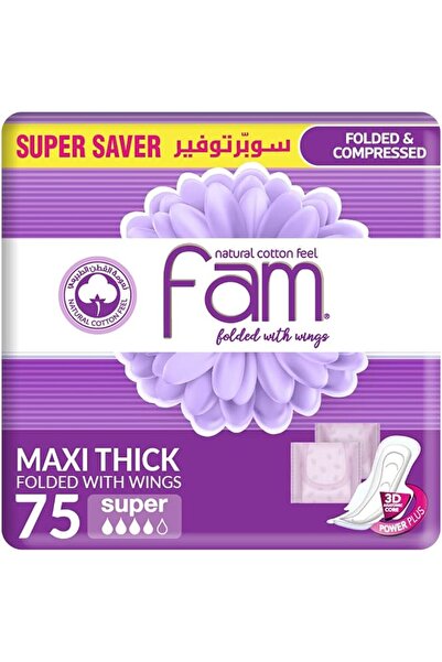 Fam Protect Fam Maxi Sanitary Pad Folded with Wings super 75 Pads