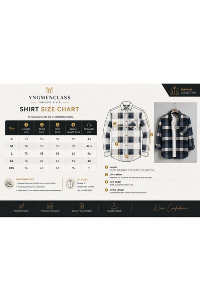 YNGMENCLASS Cămașă de iarnă din bumbac, cu textură moale, cu model în carouri și detaliu cu un singur buzunar.