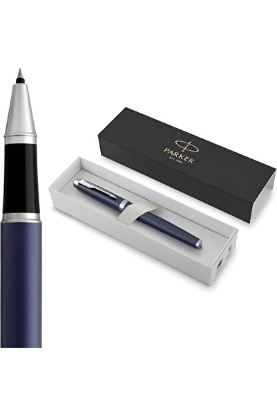 Parker قلم حبر جاف IM | أزرق مطفي | رأس رفيع | حبر أسود | علبة هدايا