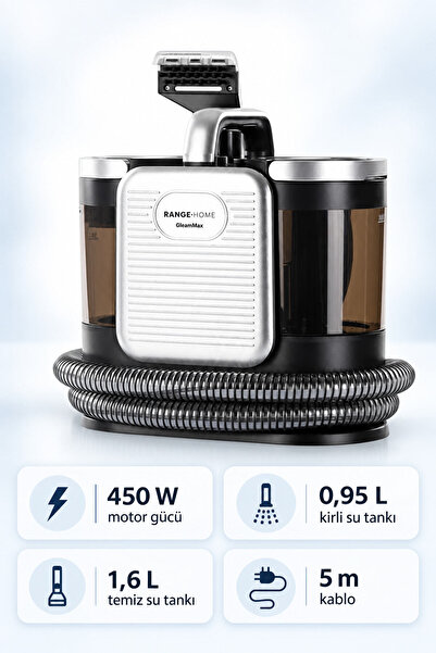 Fakir 450 W Çift Su Hazneli Taşınabilir Koltuk Halı Leke Çıkarma Yıkama Makin...