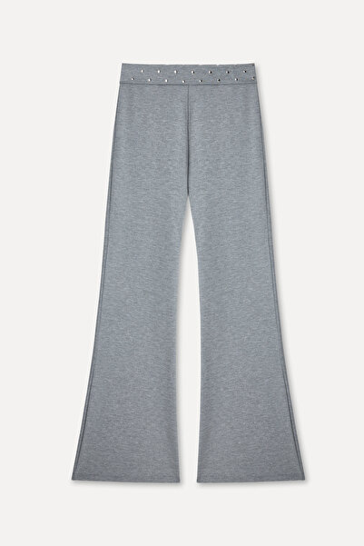 Mudo Γυναικείο κολάν σε γκρι μελανζέ Flare Fit