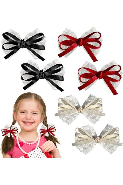 TERRIFI 6PCS Lace Hair Bows Clips for Babies, Toddler and Girls – Non-Slip So...