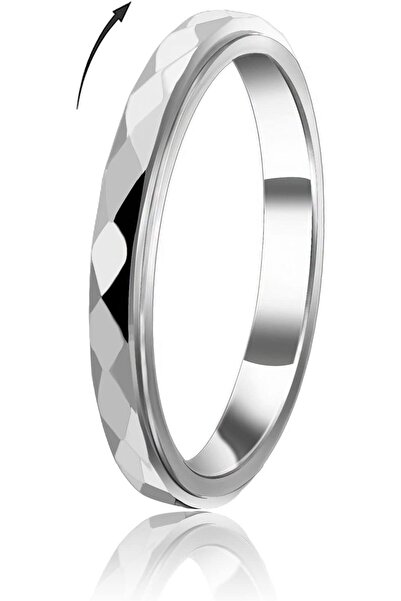 GENERAL 3mm Titanium Steel Fidget Anxiety Rings for Women Men,Wave Spinner Ri...