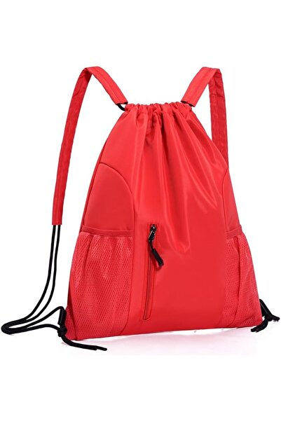 Generic Sports Drawstring Backpack - String Swim Gym Bag with Shoes Compartme...
