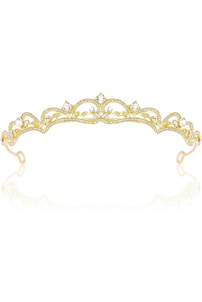 Generic Elegant Gold Tiara Crown Headband for Women, Rhinestone Decor Princes...