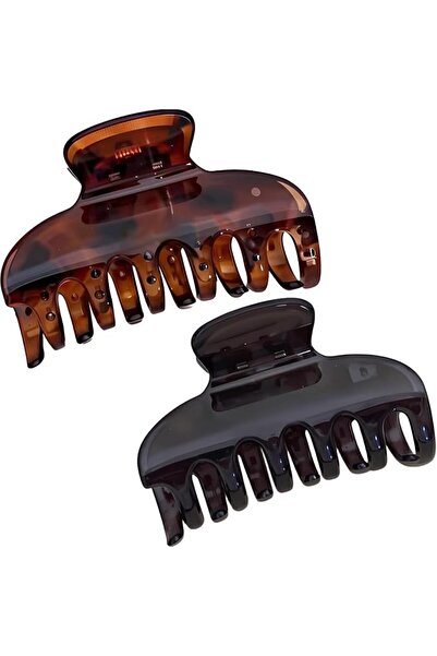 GENERAL Medium Hair Clips for Women,2 Pcs Black and Leopard Spotted Hair Clip...