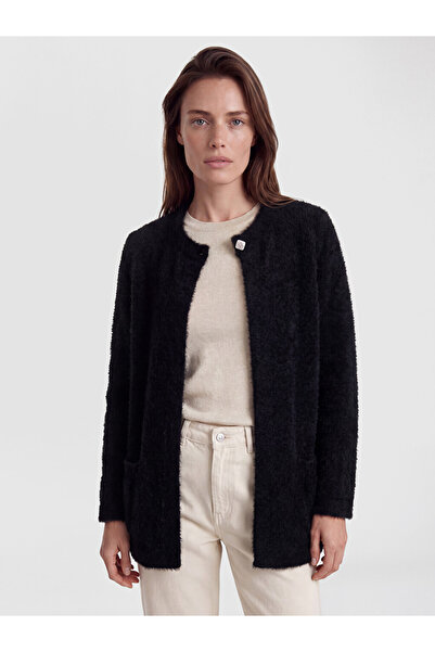 LC Waikiki Peak New Season Black Crew Neck Women's Knitwear Cardigan