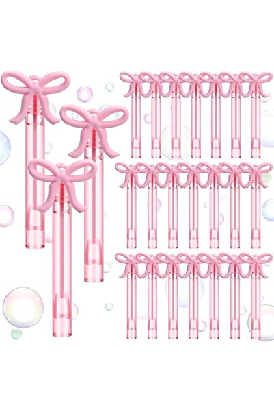 KASTWAVE Bubble Wand Party Favors for Kids, Mini Bubble Wands with Pink Bow D...
