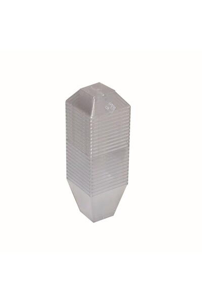 Generic مجموعة من 12 صندوق حلوى بلاستيكي شفاف مربع الشكل مع غطاء AF-501716