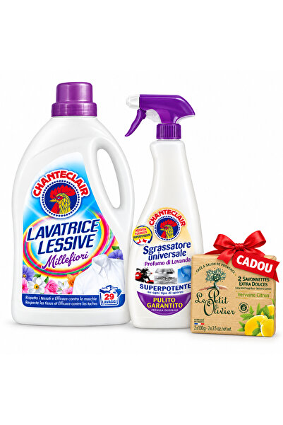 Chanteclair Pachet – Detergent Rufe + Degresant Lavandă + Săpun Cadou Le Peti...