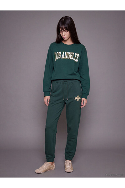 LC Waikiki Peak New Season Green Los Angeles Printed Women's Jogger Sweatpants