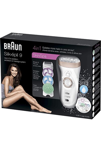Bruan ماكينة ازالة شعر الجسم والساقين 4 في 1 ، BRAUN silk epil 9 9-961V