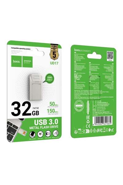 Hoco Stick, Memory Stick, 32GB, USB-C 3.0, FastSpeed, Smart Drive - Gri