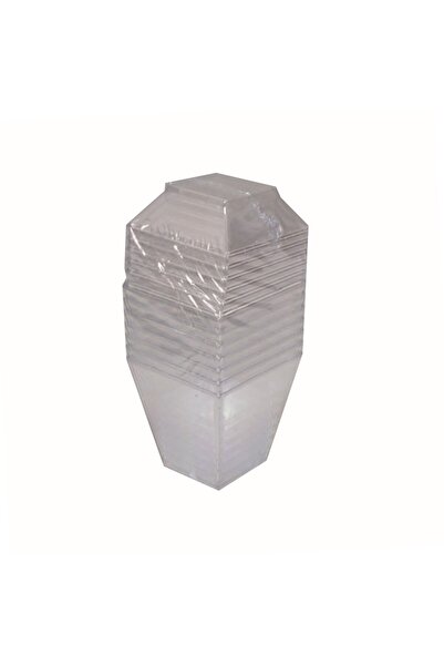 Generic مجموعة علب حلويات بلاستيكية شفافة بغطاء مربع، 6 قطع AF-501711