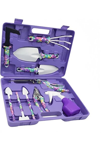 GENERAL 10-Piece Garden Tools Set with Elegant Floral Print - Ergonomic Garde...