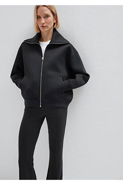 Mavi Sporty Lux Fermuarlı Oversize Siyah Kadın Ceket 1S10295-900