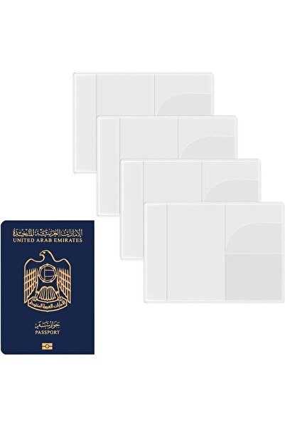 T Tersely 4 Pcs Clear Passport Cover Travel Holder Case