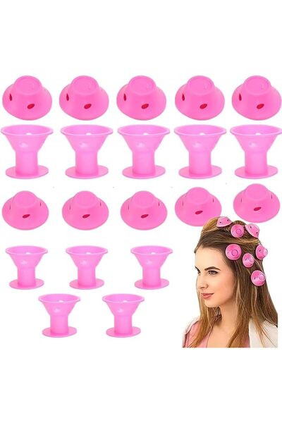 SYOSI 20 Pcs Magic Hair Rollers, Pink Hand-Rolled Mushroom Bell Rolls, Heatle...