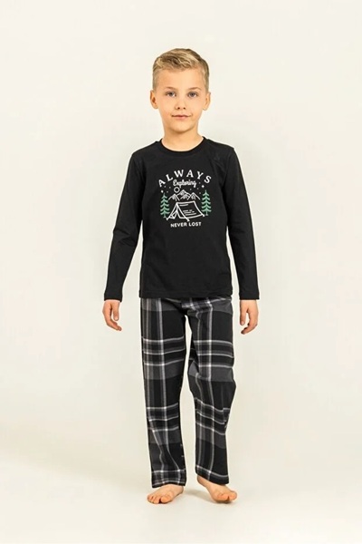 YUYİ Arnetta 100% Cotton Crewneck Long Sleeve Boys' Pajama Set