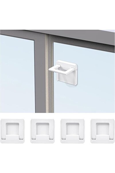 X SPRING Sliding Door Lock, 4 Packs Sliding Window Locks with Seamless Adhesi...