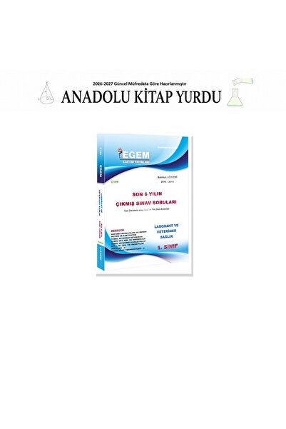 Egem Eğitim Yayınları 2025 AÖF Egem 1.sınıf Laborant Ve Veteriner Sağlık Baha...