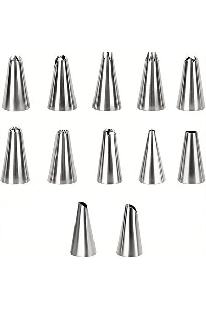 Generic 12PCS Stainless Steel Piping Nozzles Set, Multi Purpose Icing Tips fo...