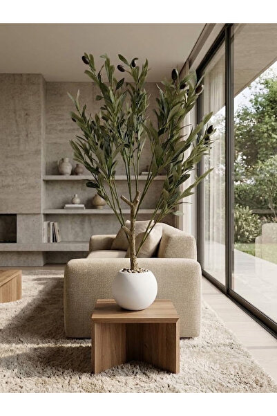 co arma Simulated Natural Olive Tree Artificial Tree with Spherical Plastic C...