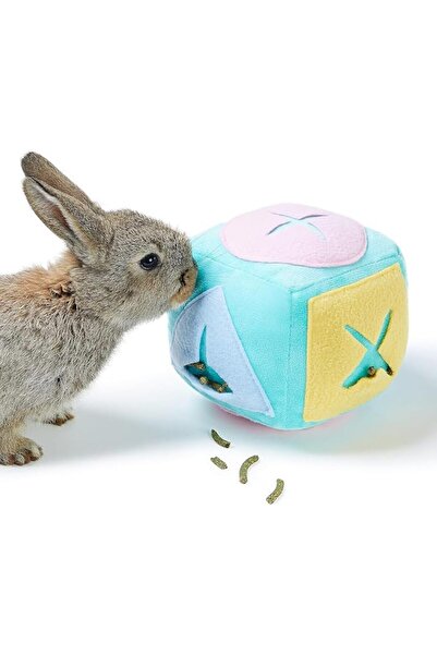TERRIFI Large Rabbit Foraging Toy with Bell, Washable Puzzle Feed Game Rabbit...