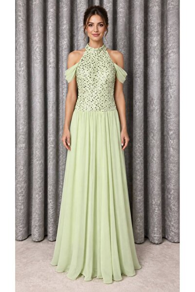 ELORA FASHION فستان ليمارا الأخضر المرصّع ✨
