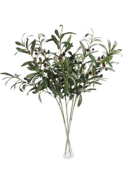 GENERAL 3pcs Artificial Olive Branches for Vases Decoration Plants 15 Inch Fa...