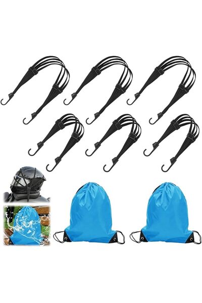 GENERAL Motorcycle Helmet Luggage Straps,Retractable Elastic Bungee Cords wit...